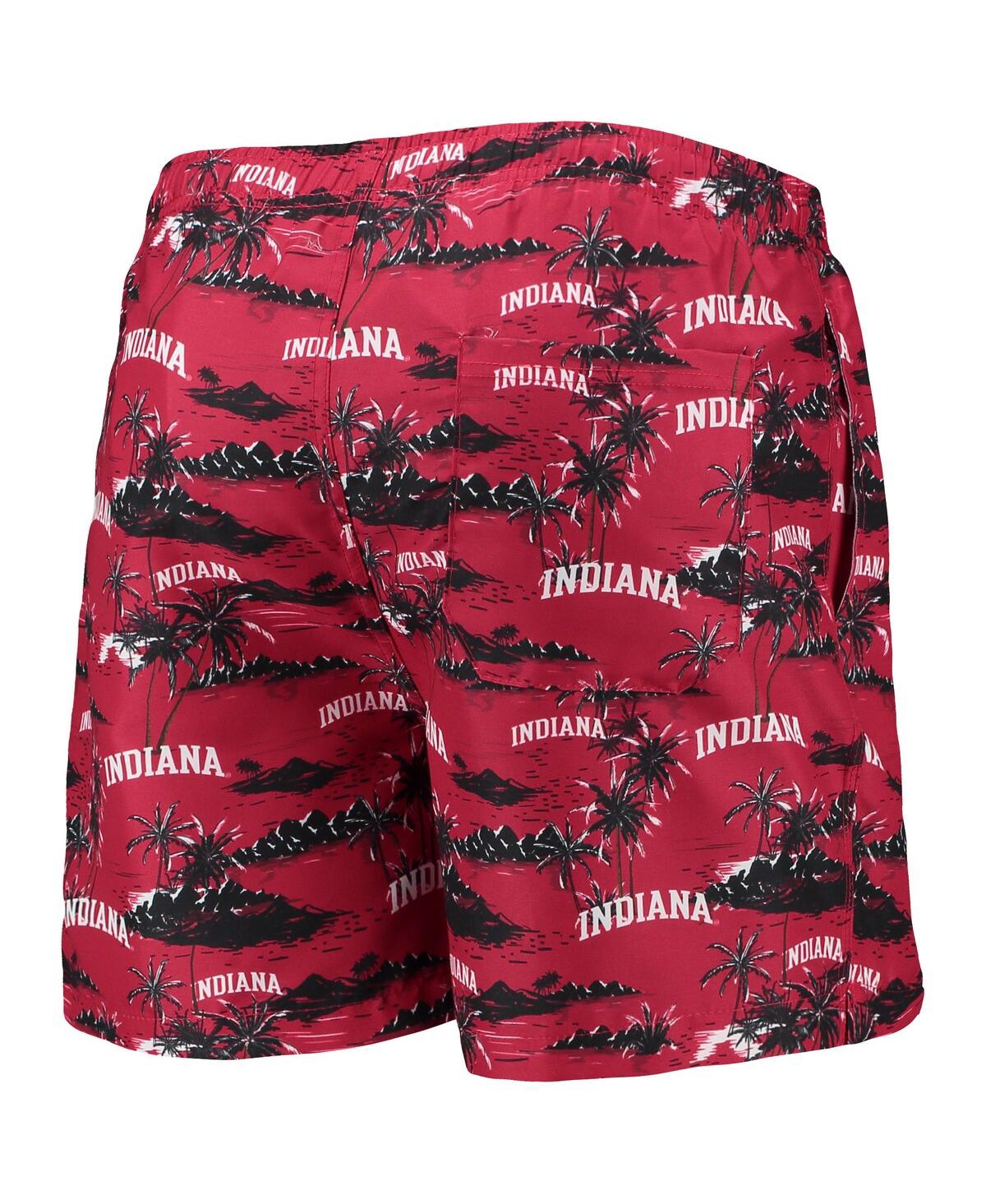 Men's FocoIndiana Hoosiers Island Palm Swim Trunks - Crimson
