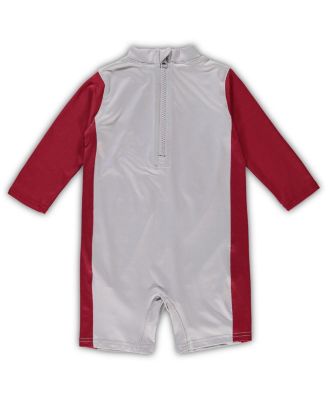 Infant Unisex Gray and Crimson Alabama Crimson Tide Wave Runner Wetsuit