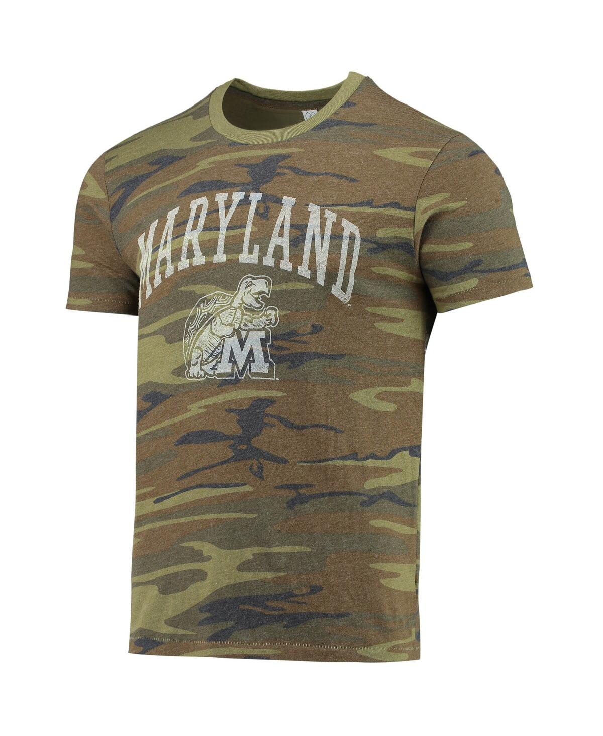 Shop Alternative Apparel Men's  Camo Maryland Terrapins Arch Logo Tri-blend T-shirt