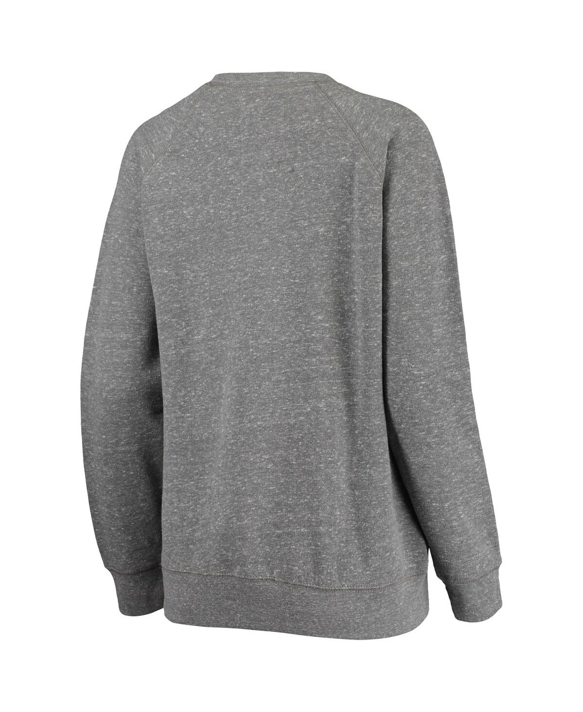 PRESSBOX WOMEN'S PRESSBOX HEATHERED GRAY CINCINNATI BEARCATS EDITH VINTAGE-LIKE KNOBI RAGLAN PULLOVER SWEATSH 