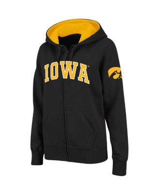 Women's Black Iowa Hawkeyes Arched Name Full-Zip Hoodie