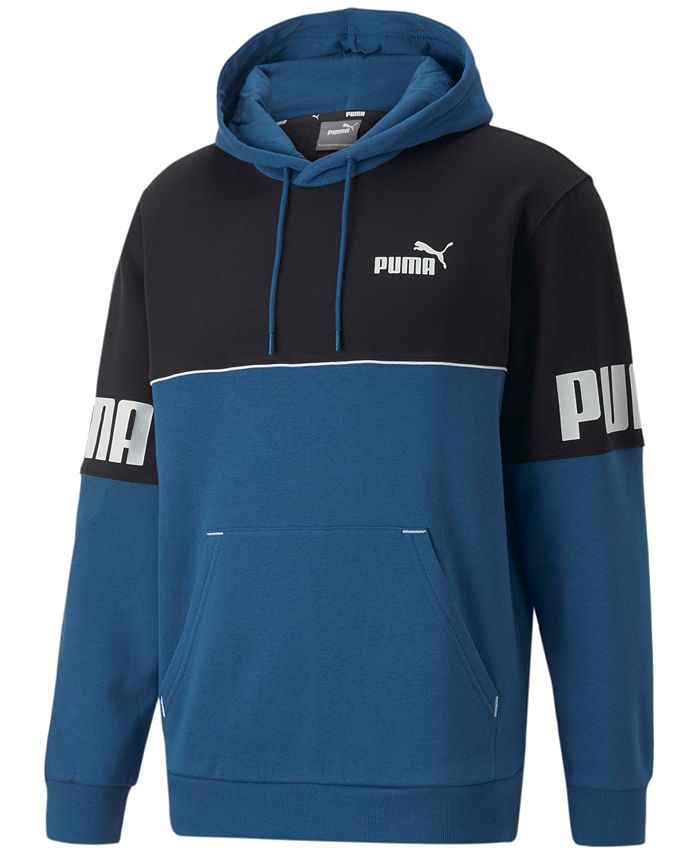 Puma Men's Colorblocked Logo-Print Fleece Pullover Hoodie - Macy's