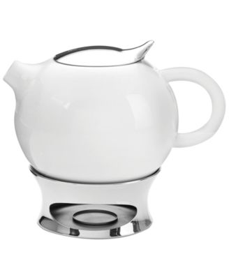 Nambe Bulbo Teapot with Infuser and Warming Base
