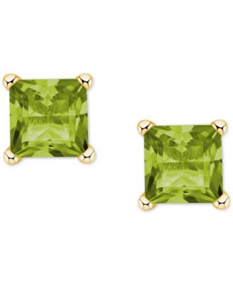 Peridot Square Stud Earrings (3/4 ct. t.w.) in 14k Gold