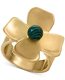 Gold-Tone Stone Center Flower Statement Ring, Created for Macy's