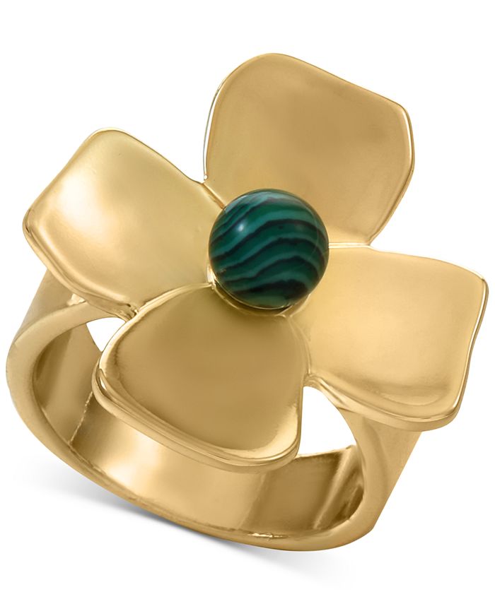 Alfani GoldTone Stone Center Flower Statement Ring, Created for Macy's Macy's