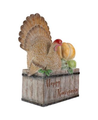 Turkey and Pumpkins 'Happy Thanksgiving Decoration, 20.25"