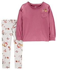 Baby Girls Pocket Long Sleeves T-shirt and Leggings, 2-Piece Set