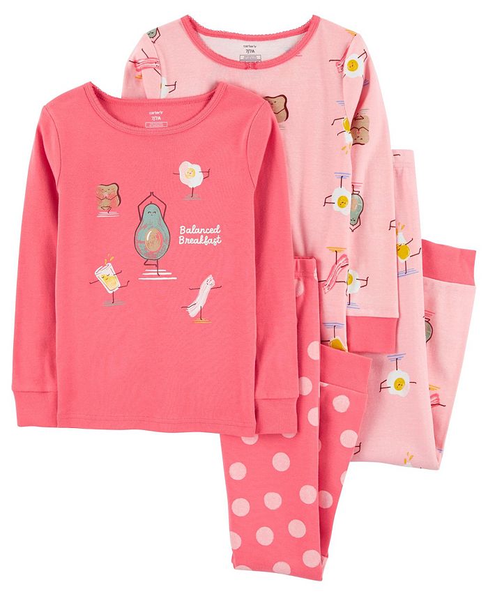 Carter's Big Girls Pajama and Tshirt, 4Piece Set Macy's