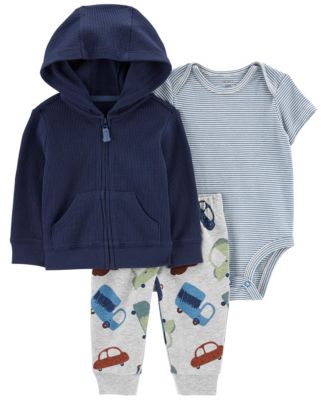 Carter's Baby Boys Car Long Sleeves Jacket, Bodysuit and Pant, 3-Piece ...