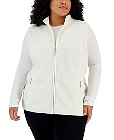 Plus Size Fleece Zip-Front Vest, Created for Macy's