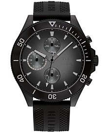 Men's Black Silicone Strap Watch 46mm