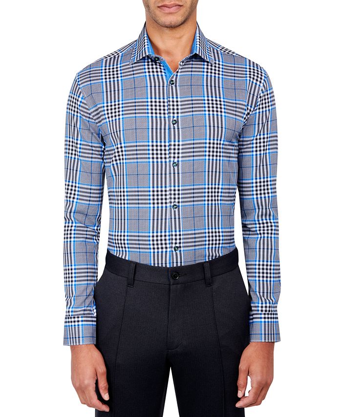 Society of Threads Men's Regular Fit Non-Iron Plaid-Print Performance ...