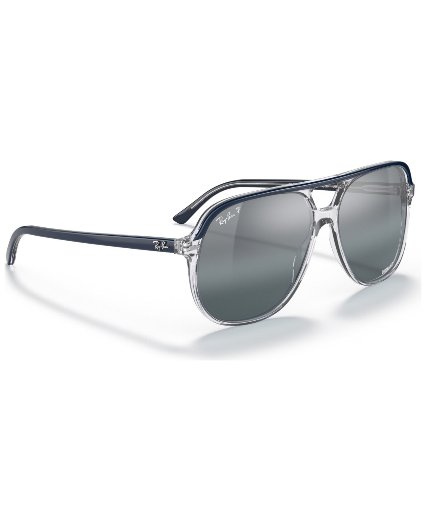 Солнцезащитные очки Ray-Ban Unisex Polarized Sunglasses, RB2198 Bill Chromance, цвет: Синий прозрачный — фото 6