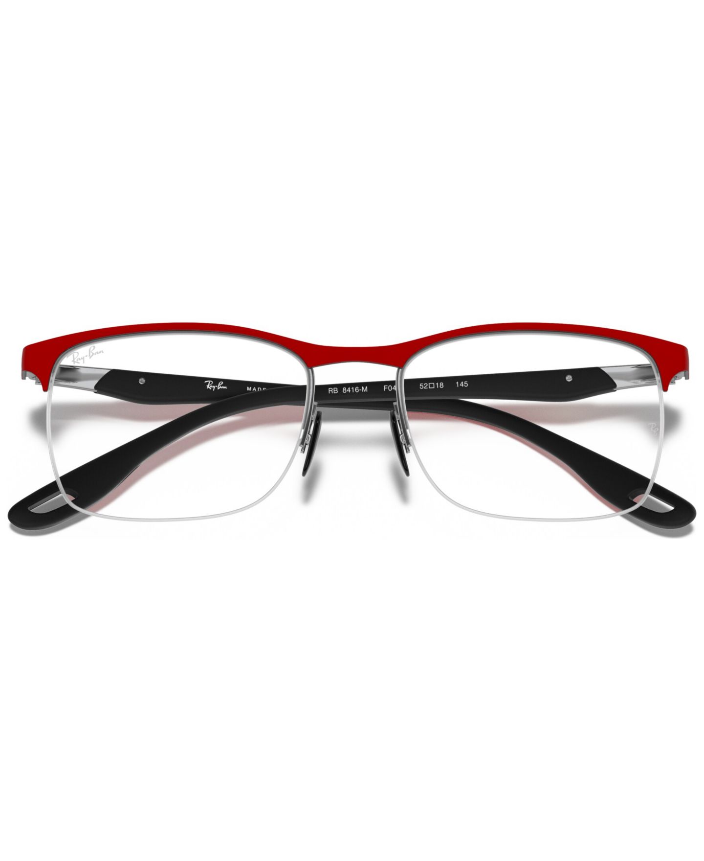 Мужские очки Ray-Ban Man Square Metal RB8416M Scuderia Ferrari Collection Eyeglasses, цвет: Чёрный — фото 8