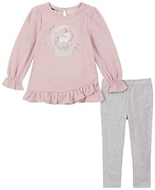 Baby Girls Long Sleeve Top and Leggings, 2 Piece Set