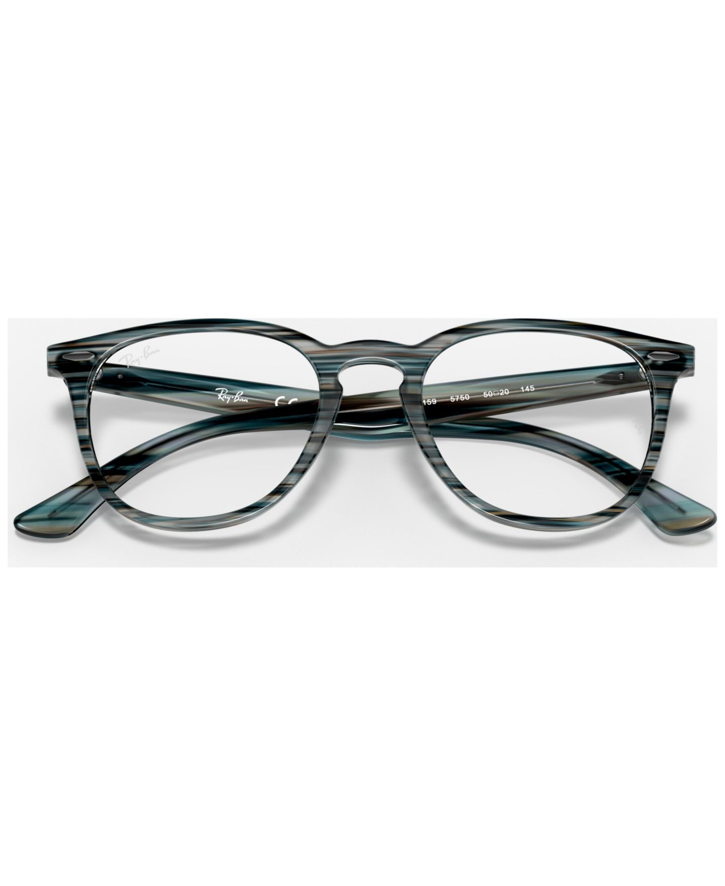 Очки Ray-Ban Unisex Panthos Plastic RB7159 Optics Eyeglasses, цвет: Блестящий — фото 8