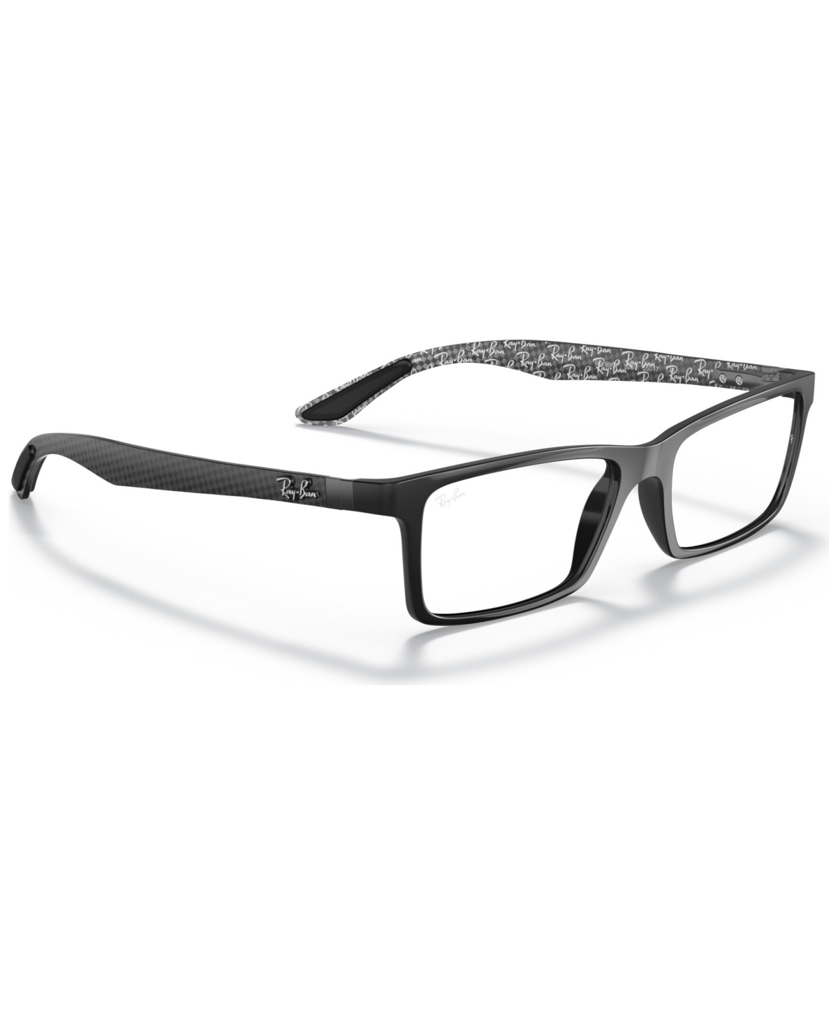 Ray Ban Rx8901 Men's Rectangle Eyeglasses In Shiny Black