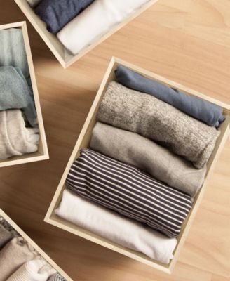 3 Piece Wood Crates - for Pantry Organizer Storage, Closet, Cabinet Organizers