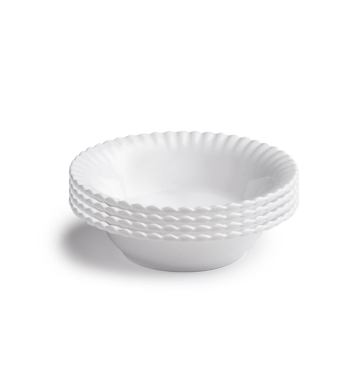 Melamine Patio Luxe Lightweight 7.5" Personal Bowl Set/4 - White