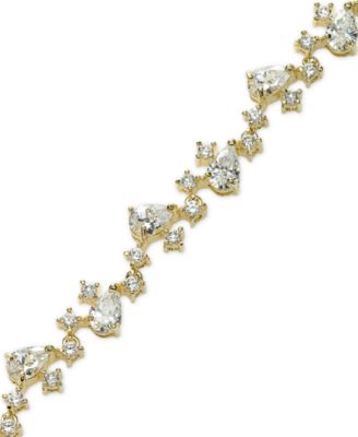 B. Brilliant - Cubic Zirconia Multi-Shape Bracelet in 18k Gold over Sterling Silver