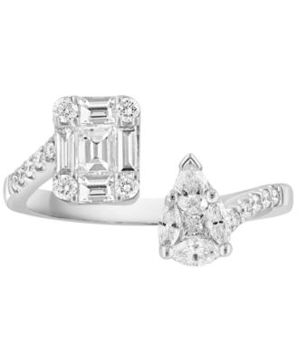 EFFY&reg; Diamond Multi-Cut Cluster Cuff Ring (3/4 ct. t.w.) in 14k White Gold