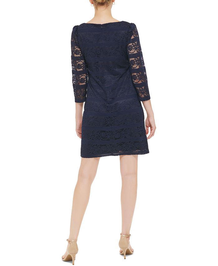 Jessica Howard Petite Lace 3/4-Sleeve Sheath Dress - Macy's