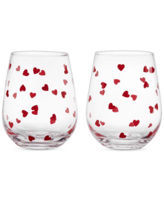The Cellar - Heart Stemless Wine Glasses, Set of 2, Created for Macy's