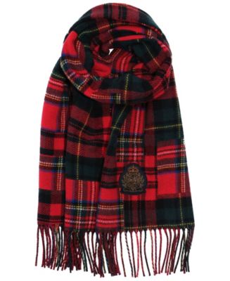 Lauren Ralph Lauren Wool Plaid Patchwork Wrap Scarf with