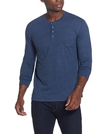 Men's Long Sleeved Brushed Jersey Henley T-shirt