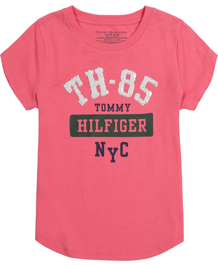Tommy Hilfiger Big Girls Sequin Short Sleeves Tshirt & Reviews