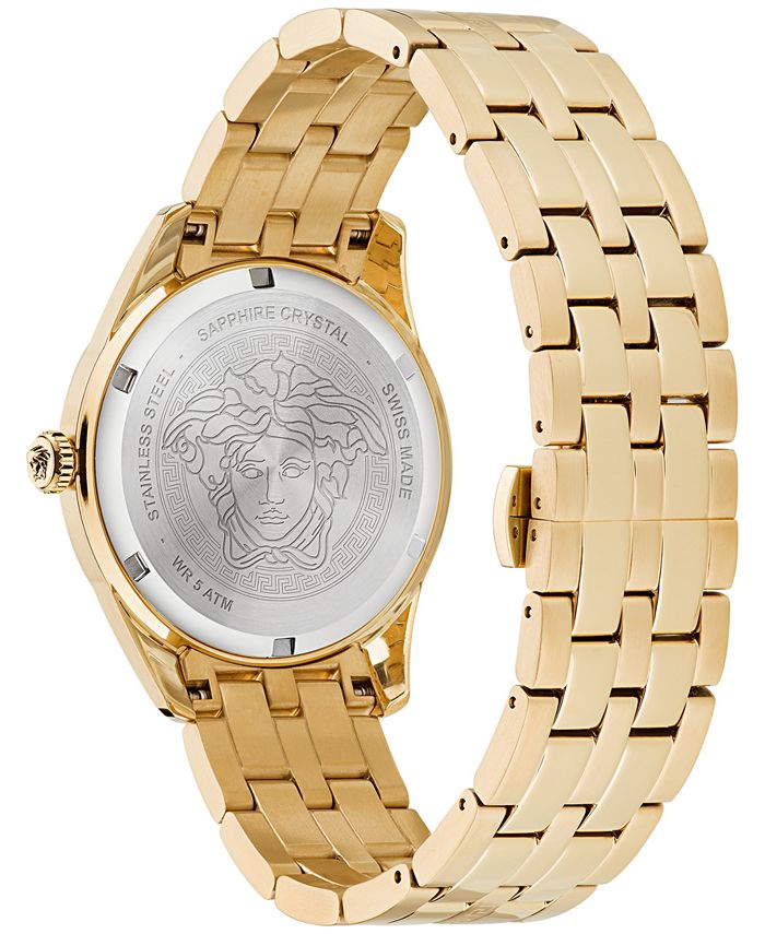 Versace Men's Swiss Greca Time Gold Ion Plated Stainless Steel Bracelet ...