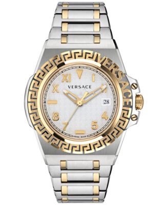 Versace - Men's Swiss Greca Reaction Two-Tone Stainless Steel Bracelet Watch 44mm