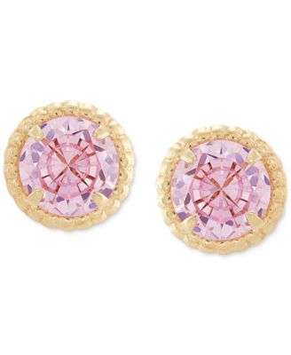 Children's Cubic Zirconia Screw Back Stud Earrings in 14k Gold