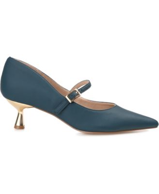 Women's Manza Pointed Toe Mary Jane Kitten Heel Pumps