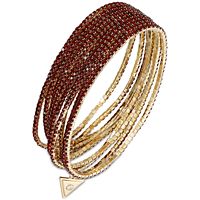 10-Piece GUESS Women's Crystal Stretch Bracelets Set (Gold/Red)
