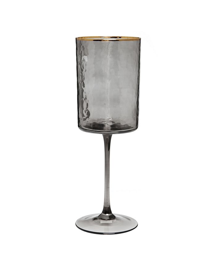 Classic Touch Set of 6 Smoked Square Shaped Water Glasses, 9.25H
