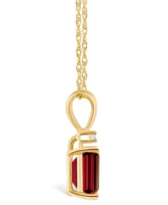 Garnet (1-1/4 ct. t.w.) and Diamond Accent Pendant Necklace in 14K Yellow Gold or 14K White Gold