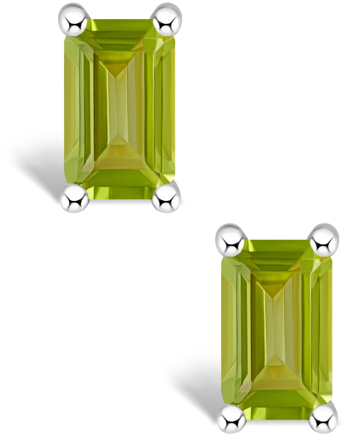 Peridot (3/4 ct. t.w.) Stud Earrings in 14Kor 14K Yellow Gold - White Gold