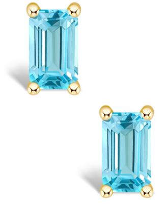 Blue Topaz (3/4 ct. t.w.) Stud Earrings in 14K Yellow Gold or 14k White Gold