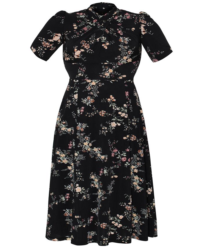 RACHEL Rachel Roy Plus Size Floral-Print Twist-Neck Harland Dress ...
