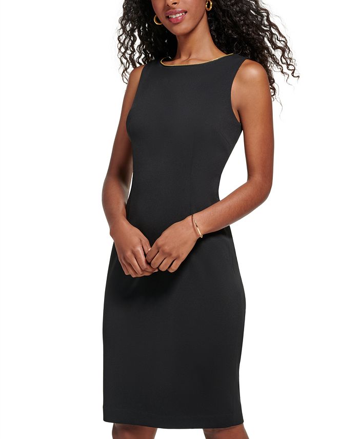 Calvin Klein ZipTrim Sheath Dress Macy's