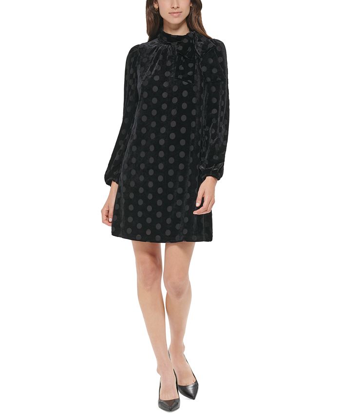 Calvin Klein Burnout Velvet Shift Dress & Reviews - Dresses - Women ...