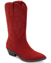 Macy's red boots cheap