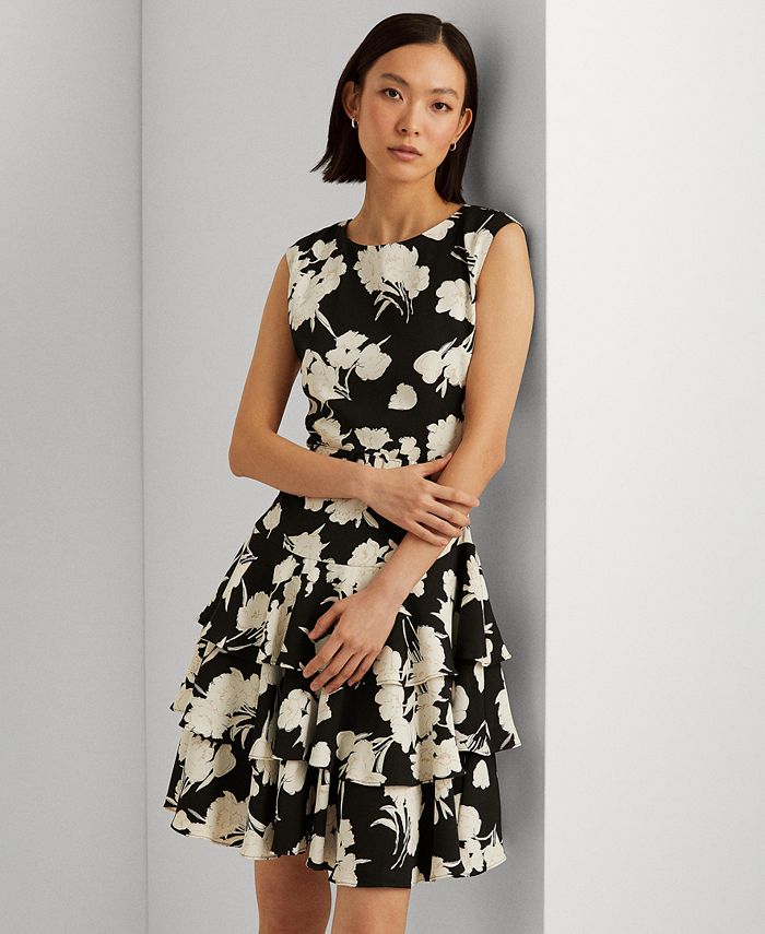 Lauren Ralph Lauren Floral Georgette Drop Waist Dress Macys 3562