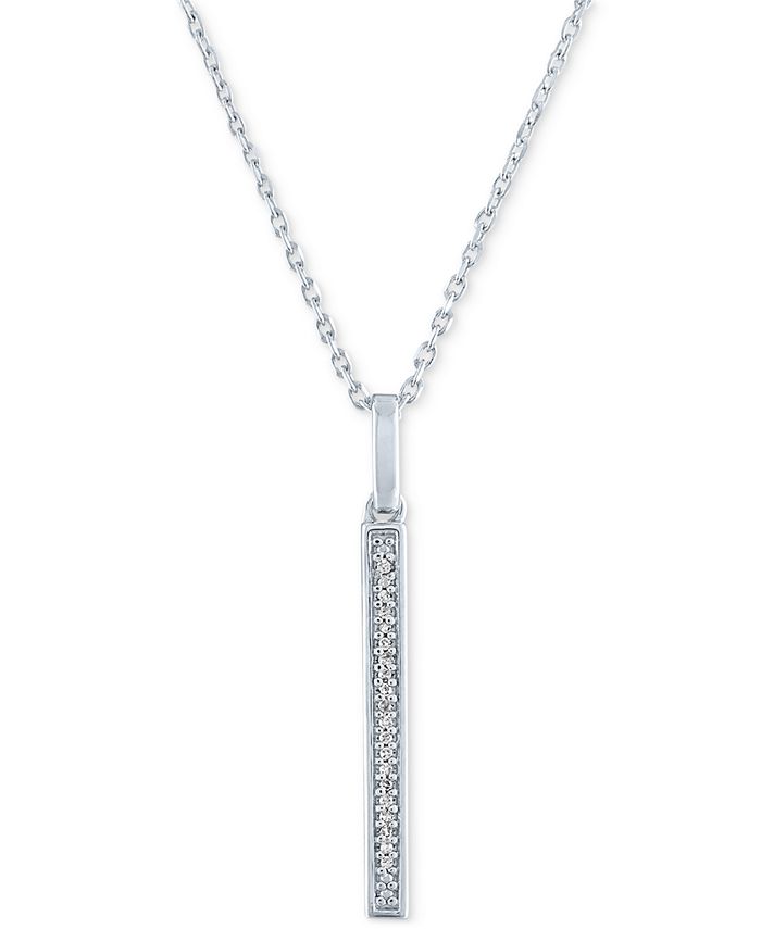 Macy's diamond bar necklace sale
