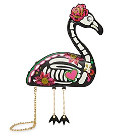 Women's Glow in The Dark Flamingo Skeleton Crossbody Bag