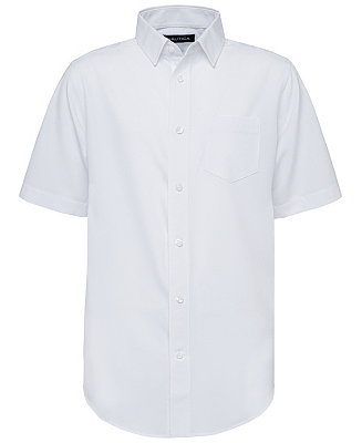Nautica Big Boys Husky Short Sleeve Performance Woven Shirt - Macy's