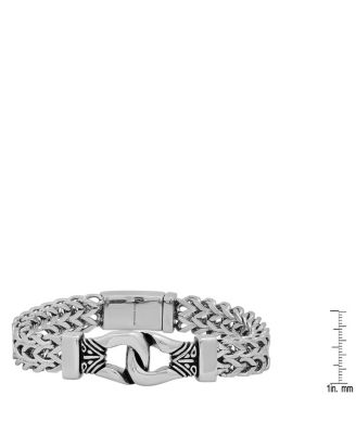 Double Row Wheat Chain Accent Buckle Bracelet