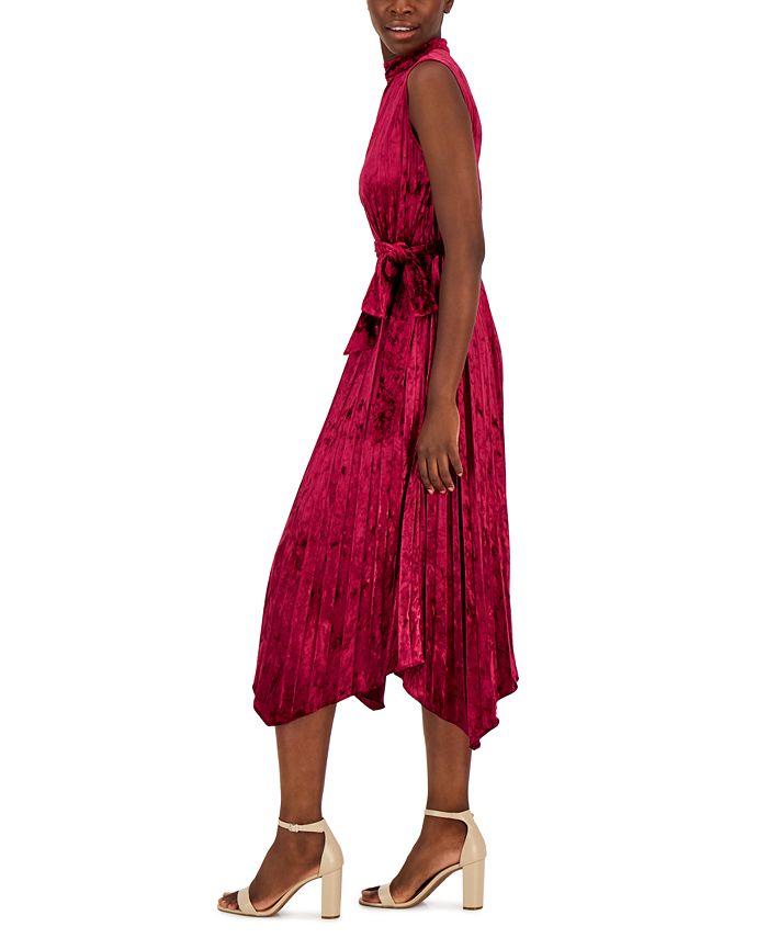 Tahari ASL Velvet Pleated Midi Dress & Reviews - Dresses - Women - Macy's